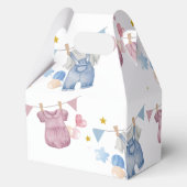Boho Baby Clotheline Gender Reveal Geschenkschachtel (Rückseite)