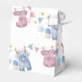 Boho Baby Clotheline Gender Reveal Geschenkschachtel (Rückseite)