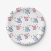 Boho Baby Clotheline Gender Reveal Pappteller (Vorderseite)