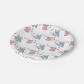 Boho Baby Clotheline Gender Reveal Pappteller (Schrägansicht)