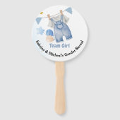 Boho Baby Clotheline Gender Reveal Team Boy Fächer (Rückseite)