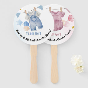 Boho Baby Clotheline Gender Reveal Team Boy Fächer