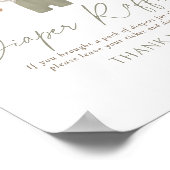 Boho Baby Clothes Baby Shower Diaper Raffle Sign Poster (Ecke)