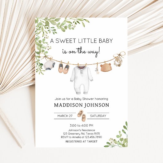 Boho Baby Clothes Babydusche Einladung