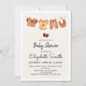 Boho Baby Clothes Babydusche Einladung (Vorderseite)