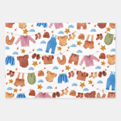 Boho Baby Clothes Babydusche Geburtstag Geschenkpapier Set (Vorderseite)