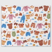 Boho Baby Clothes Babydusche Geschenkpapier (Flach)