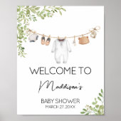 Boho Baby Clothes Babydusche Willkommen Poster (Vorne)