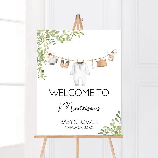 Boho Baby Clothes Babydusche Willkommen Poster