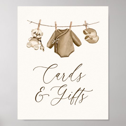 Boho Baby Clothes Boy Babyduschkarten und Geschenk Poster (Vorne)