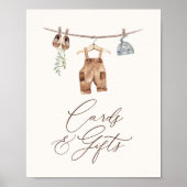 Boho Baby Clothes Boy Babyduschkarten und Geschenk Poster (Vorne)