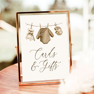 Boho Baby Clothes Boy Babyduschkarten und Geschenk Poster