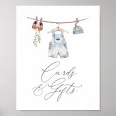Boho Baby Clothes Boy Babyduschkarten und Geschenk Poster (Vorne)