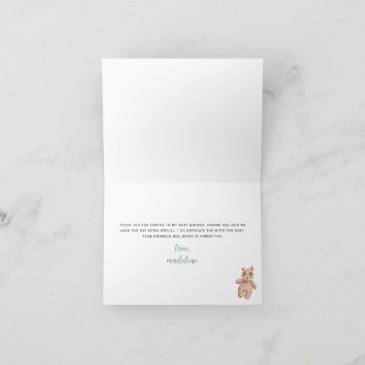 BOHO Baby Clothes Boy Dankeskarte (Innenseite)