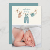 BOHO Baby Clothes Geburtskarte Ankündigung (Vorne/Hinten)