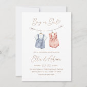 Boho Baby Clothes Gender Reveal Einladung (Vorderseite)