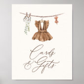 Boho Baby Clothes Girl Babyduschkarten und Geschen Poster (Vorne)