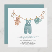 BOHO Baby Clothes Glückwunschkarte (Vorne/Hinten)