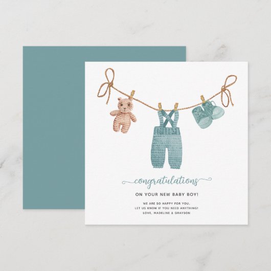 BOHO Baby Clothes Glückwunschkarte (Vorne/Hinten)