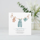 BOHO Baby Clothes Glückwunschkarte (Stehend Vorderseite)