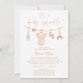 Boho Baby Clothes Rosa Sprinkle Einladung (Vorderseite)