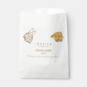 Boho Baby Clothes Twins Baby Showbücher Geschenktütchen (Vorderseite)