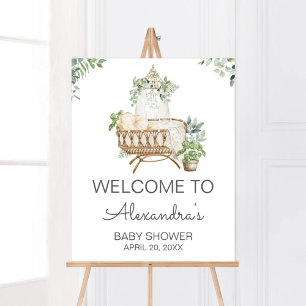 Boho Baby Crib Baby Dusche Willkommen Poster