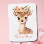 Boho Baby Deer Pink Blume Baby Girl Geschenk Babydecke<br><div class="desc">Adorable und Sweet Baby Reh auf diesem Baby Mädchen Babydecke. Monogram mit ihrem Namen. Diese machen tolle Babygeschenke und Babydusche</div>