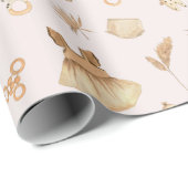 Boho Baby Dress Rattle Pattern Pink Geschenkpapier (Rolleneckpunkt)