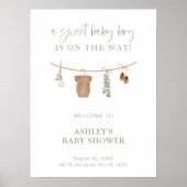 Boho Baby Dusche Begrüßungszeichen, Green Boy Dusc Poster (Vorne)