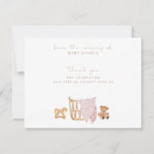 Boho Baby Dusche Dankeschön Karte - Babykrippe (Vorderseite)