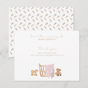 Boho Baby Dusche Dankeschön Karte - Babykrippe