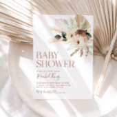 Boho Baby Dusche Einladung Blumengrün Rustikal