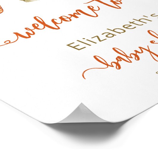 Boho Baby Dusche Willkommenspender Poster (Ecke)