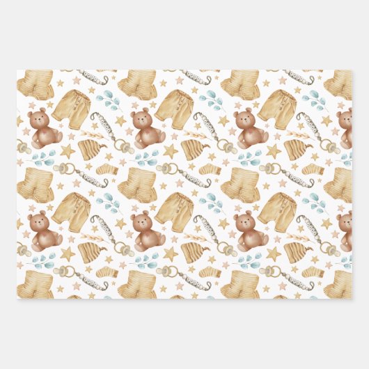 Boho Baby Duschwrapping Paper Geschenkpapier Set (Vorderseite)