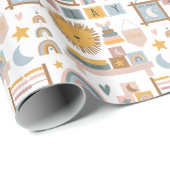 Boho Baby Duschwrapping Paper | Wild One Geschenkpapier (Rolleneckpunkt)