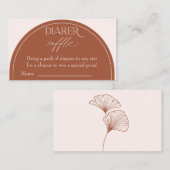 Boho Baby Duwer Diaper Raffle Begleitkarte (Vorne/Hinten)