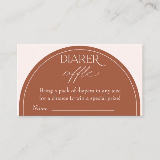 Boho Baby Duwer Diaper Raffle Begleitkarte (Vorderseite)