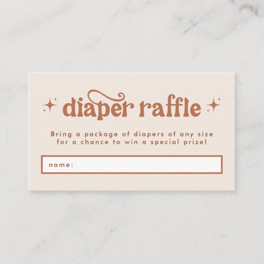 Boho Baby Duwer Diaper Raffle Begleitkarte (Vorderseite)