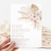 Boho Baby Duwer Einladung Blume rosa neutral