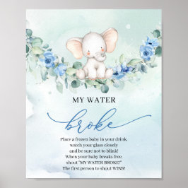 Boho Baby Elefantenblume Mein Wasser Broke Spiel Poster