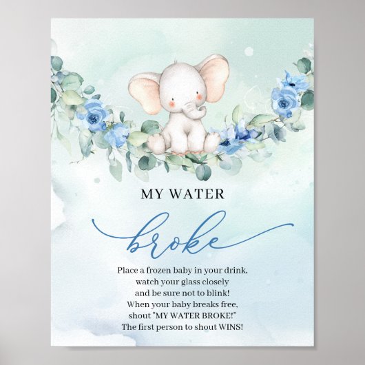 Boho Baby Elefantenblume Mein Wasser Broke Spiel Poster (Vorne)