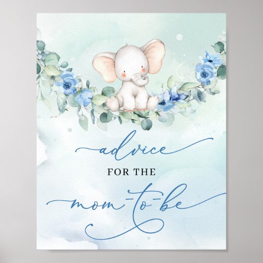 Boho Baby-Elefantenskripte Advice für die zukünfti Poster (Vorne)