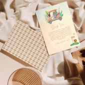 Boho Baby Elephant, Affe, Löwengoldbaby-Dusche Dankeskarte