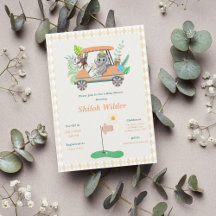 Boho Baby Elephant & Monkey Golf Baby Dusche
