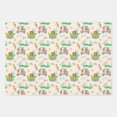 Boho Baby Elephant, Monkey, Lion Golf Baby Pattern Geschenkpapier Set (Vorderseite 3)