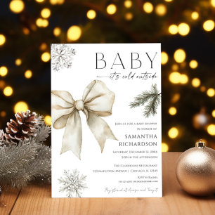 Boho Baby, es ist kalt draußen, Coquette-Bogen-Dus Einladung