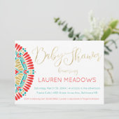 Boho Baby Fiesta Baby Shower Einladung (Stehend Vorderseite)