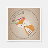 Boho Baby Fox Babydusche Napkins Serviette (Vorderseite)