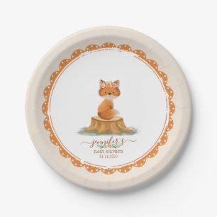 Boho Baby Fuchs Florale Babyparty Aquarell Pappteller